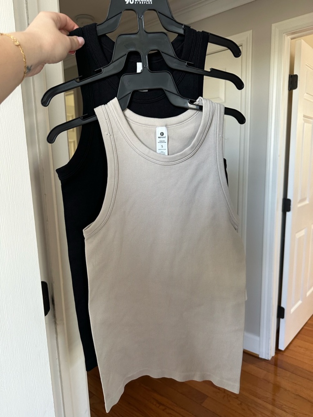 90 Degree By Reflex Nacreous Cloud & Black Ribbed Tank Trio